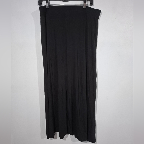 NWT NY&CO New York & Company Black Maxi Skirt Front Slit Stretch Soft Size Large - Picture 1 of 15